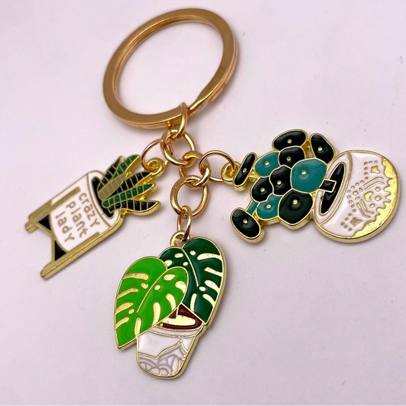 CRAZY PLANT LADY | Dainty Bag Charm | Keychain (Brand New!) 🪴 - Picture 3 of 10